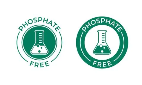 Phosphate free vector icon. Vector chemical test tube seal, phosphate free pr Illustrazione stock