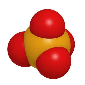 Phosphate, molecular model Illustrazione stock