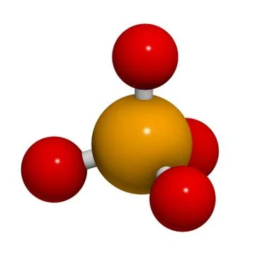 Phosphate, molecular model Illustrazione stock