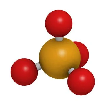 Phosphate, molecular model Stock Illustration
