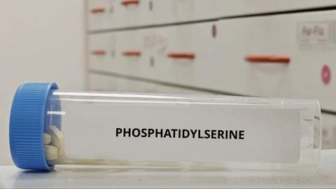 PHOSPHATIDYLSERINE tablets for support memory and cognitive function 库存照片