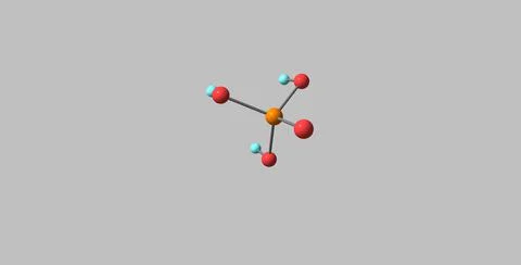 Phosphoric acid molecular structure isolated on grey Stock Illustration
