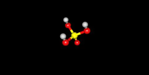 Phosphoric acid molecular structure isolated on black Stock Illustration