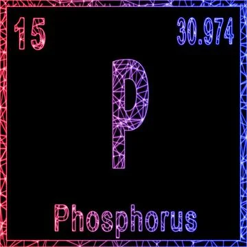 Phosphorus chemical element, Sign with atomic number and atomic weight イラスト素材