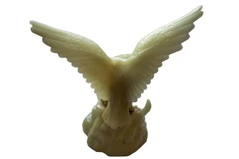 Phosphorus eagle caught a statuette snake on a white background. Stock Photos