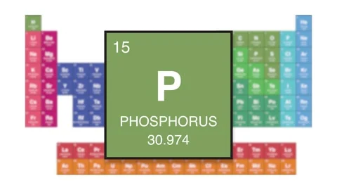 Phosphorus Element 15 of the periodic table motion video 스톡 동영상 344806376