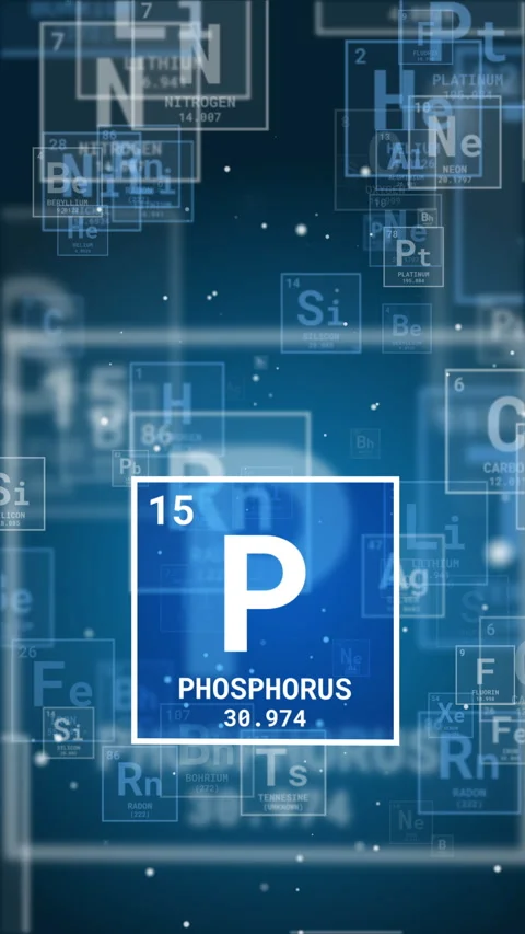 Phosphorus icon style concept on Periodic table. Loop animation chemical sign Stock Footage 284107161