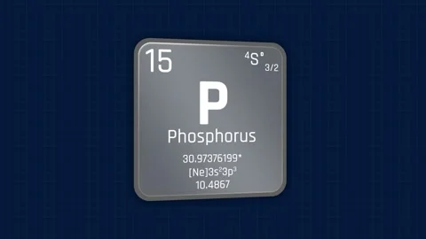Phosphorus or P Element Periodic Table Animation on Grid Background Stock Footage 155420035