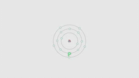 Phosphorus P Bohr Atom Model Clean No Text Animation Video Overlay Alpha 4K 库存影片 339371412