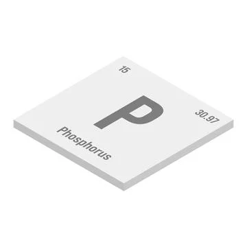 Phosphorus, P, periodic table element Stock Illustration