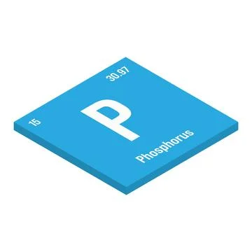 Phosphorus, P, periodic table element Stockillustratie