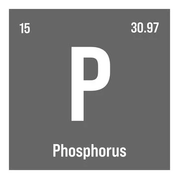 Phosphorus, P, periodic table element Ilustração Stock