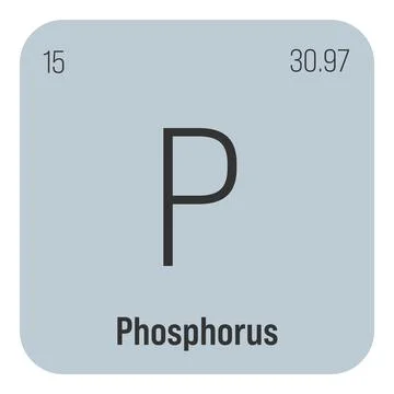 Phosphorus, P, periodic table element Ilustração Stock