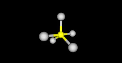 Phosphorus pentachloride molecular structure isolated on black background Stock Illustration