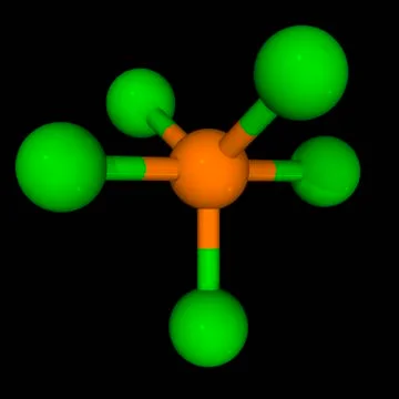 Phosphorus pentachloride molecule Stock Illustration