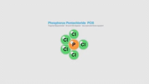 Phosphorus Pentachloride PCl5 Ball And Stick Model Animation Labeled Alpha 4K 스톡 동영상 339310333