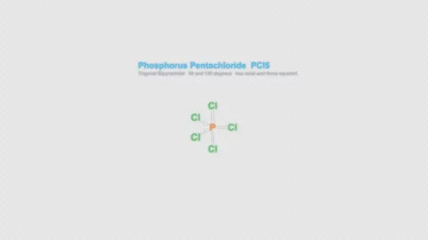 Phosphorus Pentachloride PCl5 Lewis Structure Animation Labeled Alpha 4K 動画素材 339310324