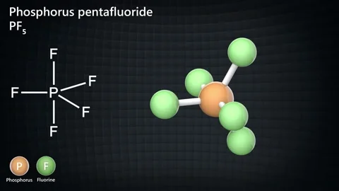 Phosphorus pentafluoride (PF5). Seamless loop. Stock Footage 153894739