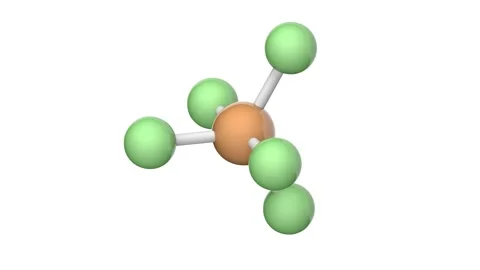 Phosphorus pentafluoride (PF5). Seamless loop. White background Stock Footage 153894753