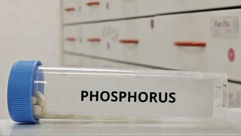 PHOSPHORUS tablets for support bone mineralization and energy metabolism 库存照片