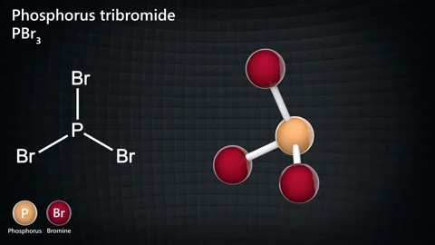 Phosphorus tribromide (PBr3). Seamless loop. Stock Footage 153894692