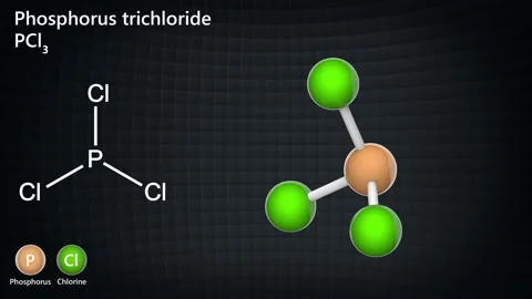 Phosphorus trichloride (PCl3). Seamless loop. Stock Footage 153894714