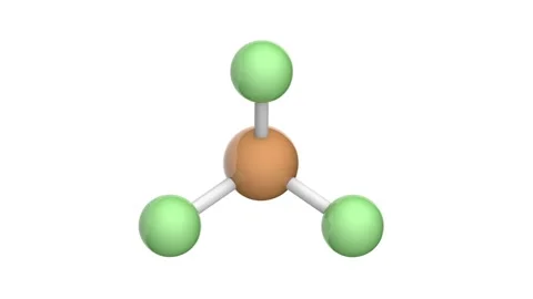 Phosphorus trifluoride (PF3). Seamless loop. White background Stock Footage 153894730