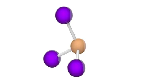 Phosphorus triiodide (PI3). Seamless loop. White background Video stock 153894785