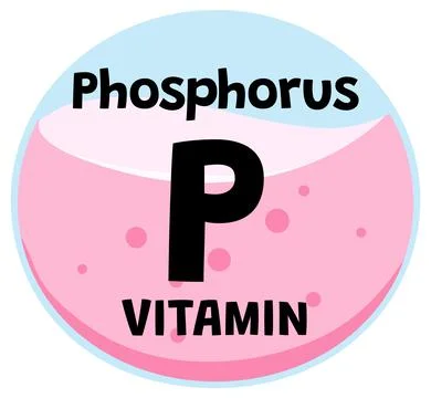 Phosphorus Vitamin Icon in Flat Vector Style Stock Illustration