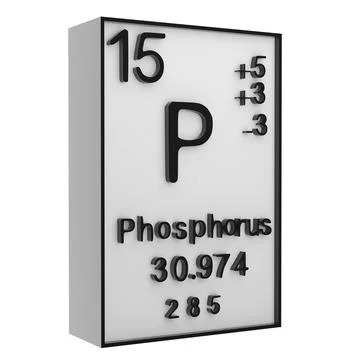 Phosphorus,Phosphorus on the periodic table of the elements on white blackg.. Stock Illustration