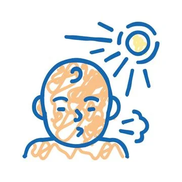 Photic sneeze reflex icon doodle illustration Stock Illustration