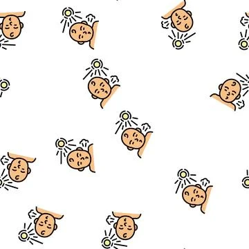 Photic sneeze reflex vector seamless pattern Stock Illustration