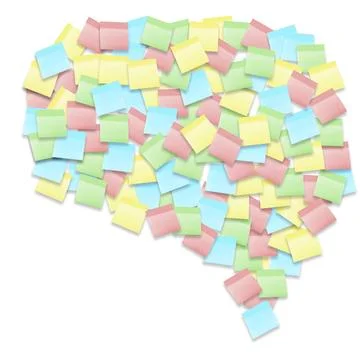 Photo of abstract sticky thinking shape over white background Daugavpils, Stock Photos