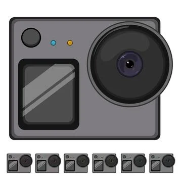 Photo action camera cartoon vector graphic Stock Illustration