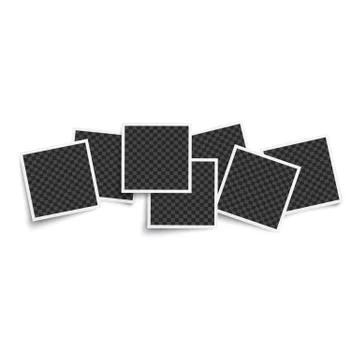 Photo blank square frames mockup 3d realistic vector illustration isolated. Illustrazione stock