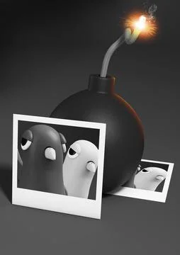Photo bomber Stock Illustration
