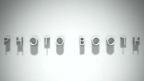 Photo booth 3D title animation with shadows on a white background Stock Footage 296930033