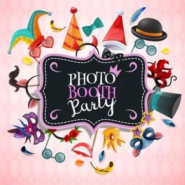 Photo Booth Party Background Stock Illustration
