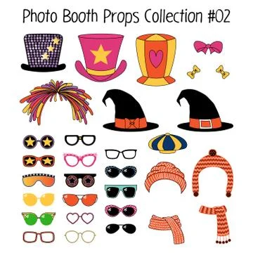Photo booth props collection Stock Illustration