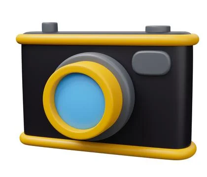 Photo camera 3d icon. 3d render cartoon minimal icon illustration 스톡 일러스트