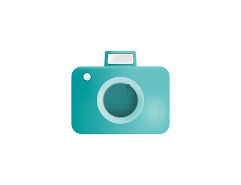 Photo camera. 3d icon. Vector illustration. Stock Illustration