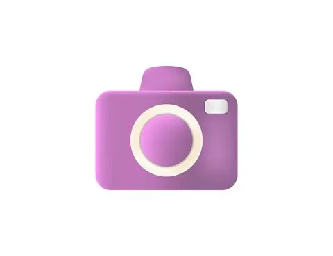 Photo camera. 3d icon. Vector illustration. Stock Illustration