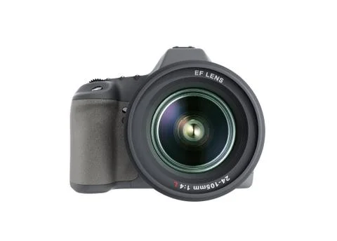 Photo camera 3d render on white background 스톡 일러스트