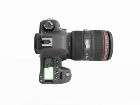 Photo camera 3d render on white background Illustrazione stock