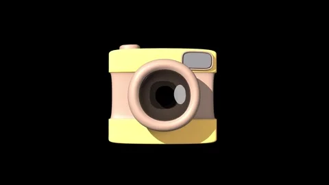 Photo camera animated 3d icon Stock Footage 265753069