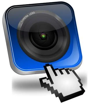 Photo camera Button with cursor Stock Illustration