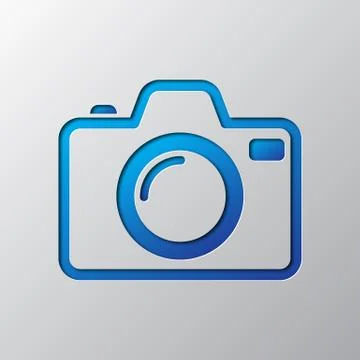 Photo Camera is cut from paper. Vector illustration Stock Illustration