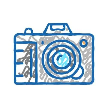 Photo camera device icon doodle illustration 스톡 일러스트