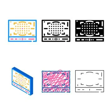 Photo camera display range color icon vector Stock Illustration