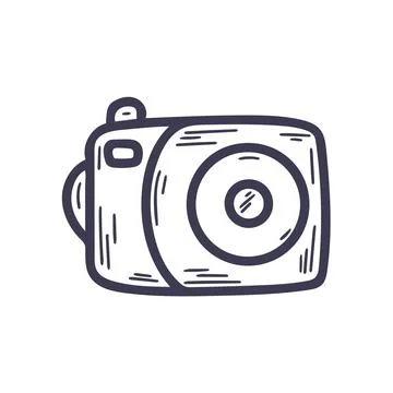 Photo camera doodle style Stock Illustration